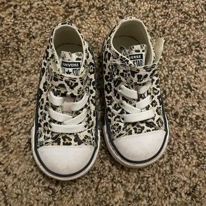 Cheetah Toddler converse sneakers size 5